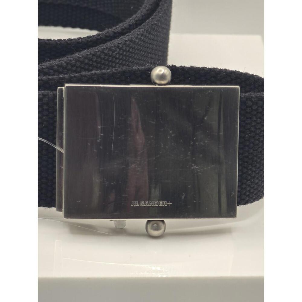NWT JIL SANDER Mens Black Canvas Silver Buckle Adjustable Belt - Small Scratches - Picture 2 of 6